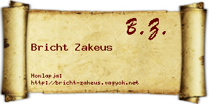 Bricht Zakeus névjegykártya